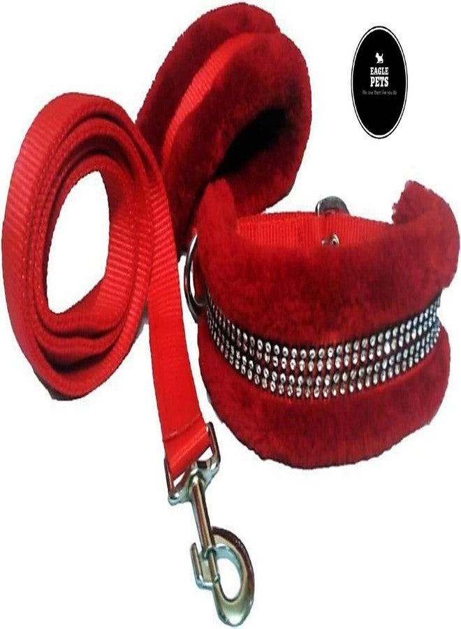 Eagle Pets Nylon Fur Dog Harness , Dog Collar & Leash . Adjustable (Medium, Red) - Image 4
